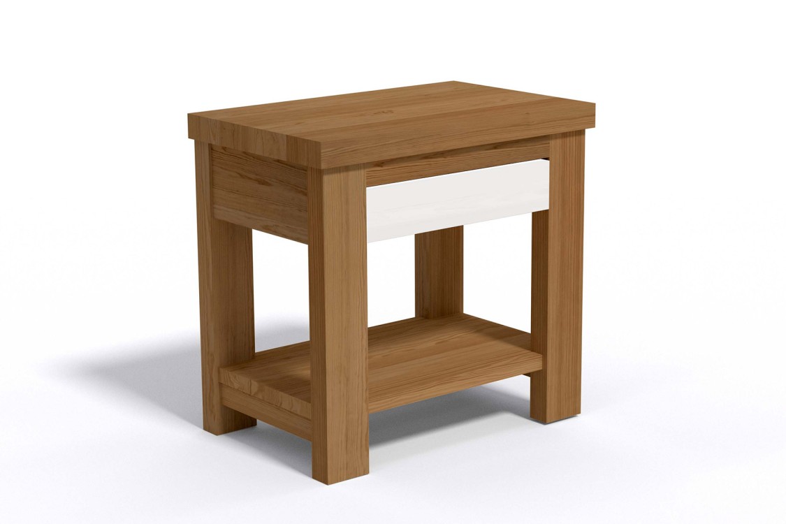 Table de chevet avec tiroir en bois brossé / DUO