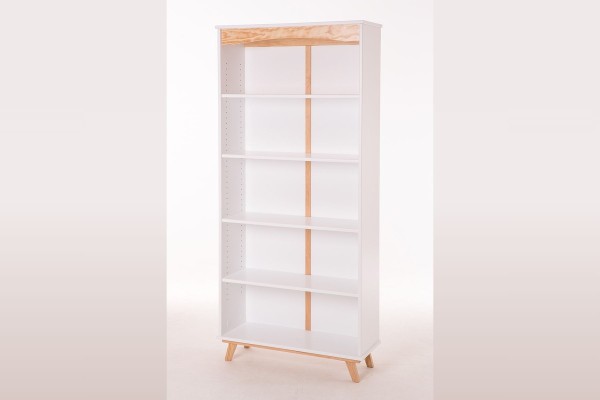 BIBLIOTHÈQUE STYLE NORDIQUE AVEC 5 ÉTAGÈRES / ELIN