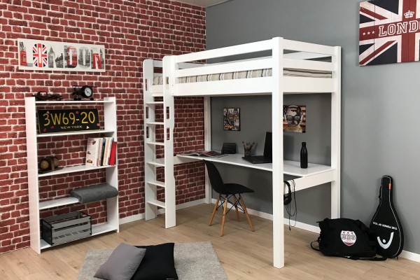 LIT MEZZANINE EN 90 AVEC GRAND ESPACE BUREAU / ANETO