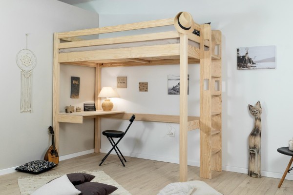 LIT MEZZANINE 120x190 AVEC COIN BUREAU EN 120 / CARLIT