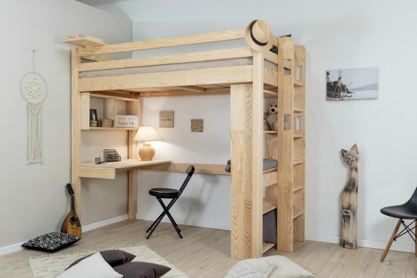 LIT MEZZANINE 120x190 AVEC COIN BUREAU EN 120 / CARLIT