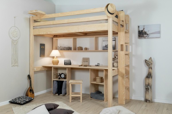LIT MEZZANINE 120x190 AVEC GRAND BUREAU / CARLIT