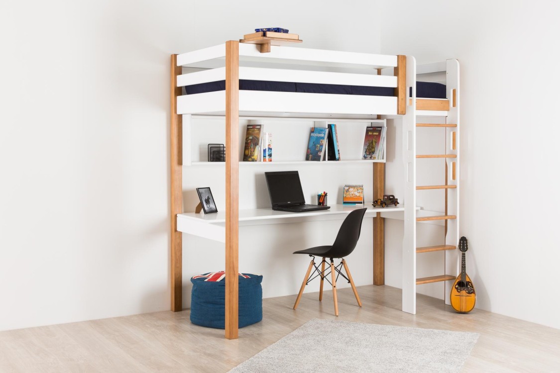 Lit mezzanine haut en 90 / ANETO Couleur Bois naturel