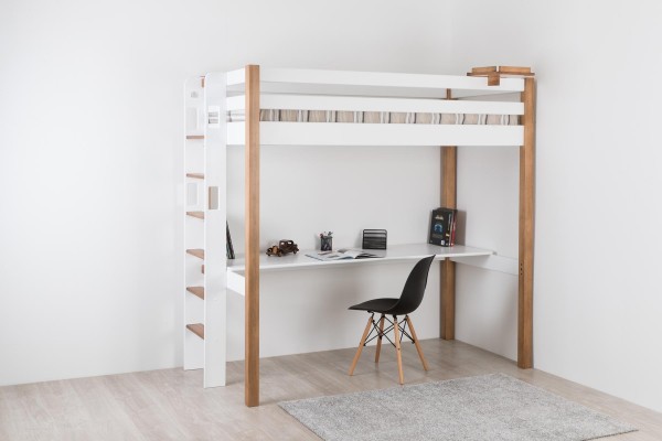 Mezzanine haute 120x190 avec coin bureau en 190 / CARLIT