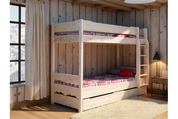 Lit superposé en sapin avec tiroir CHATEL