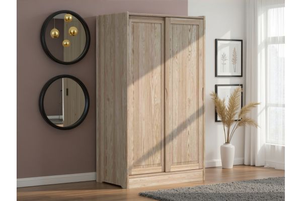 Armoire à portes coulissantes en pin FIDJI
